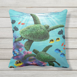 Coussin Tortues de mer hawaïennes de crique de Molokini