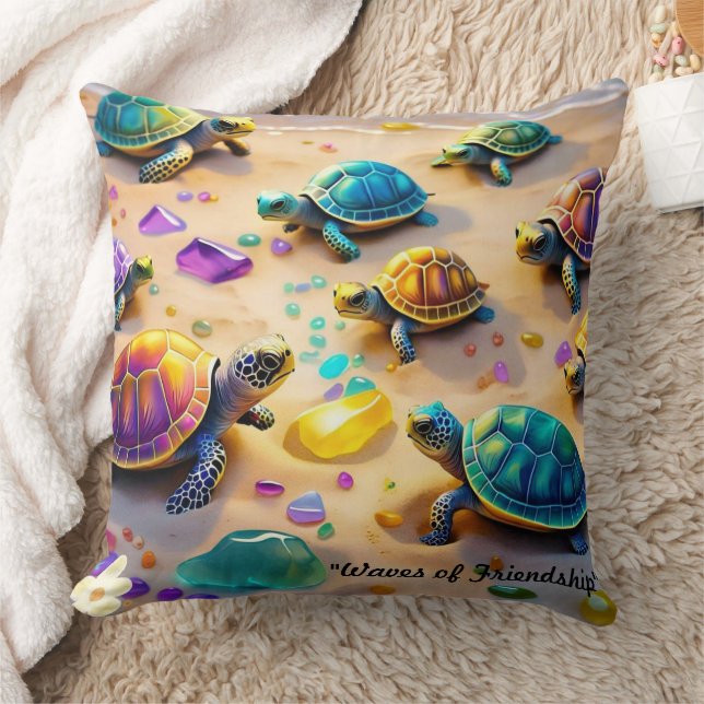 Coussin "Tortues en vacances" (Couverture)
