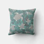 Coussin Tortues marines bleu gris (Verso)