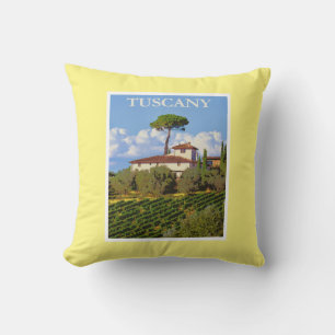 Coussin Toscane Italie Villa italienne Poster Vintage voya