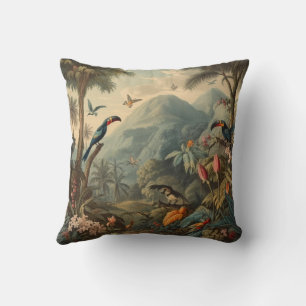 Coussin Toucan Antique & Jungle Botanique Mystérieuse