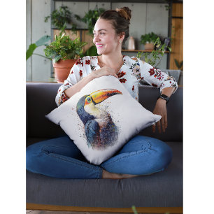 Coussin Toucan de Splendeur Tropicale