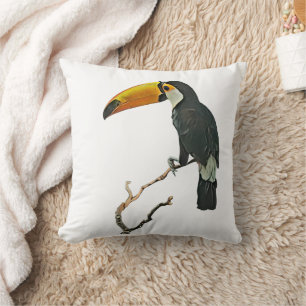 Coussin Toucan Portrait Animal Tropical Bird Design