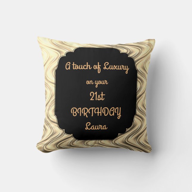 Coussin Touch of Luxury 21st Birthday design (Recto)