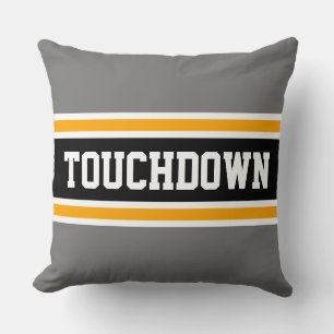 Coussin TOUCHDOWN Sporty Black Yellow Grey Stripes