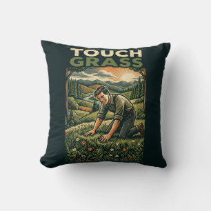 Coussin Toucher l'herbe Style Rétro Vintage Paysage Extéri