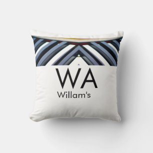 Coussin Touches de piano noires blanches ajoutent la lettr