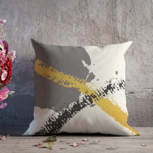 Coussin Touches Modernes - Or, Gris & Noir