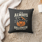 Coussin Toujours design de chat noir Halloween pumpkin (Couverture)