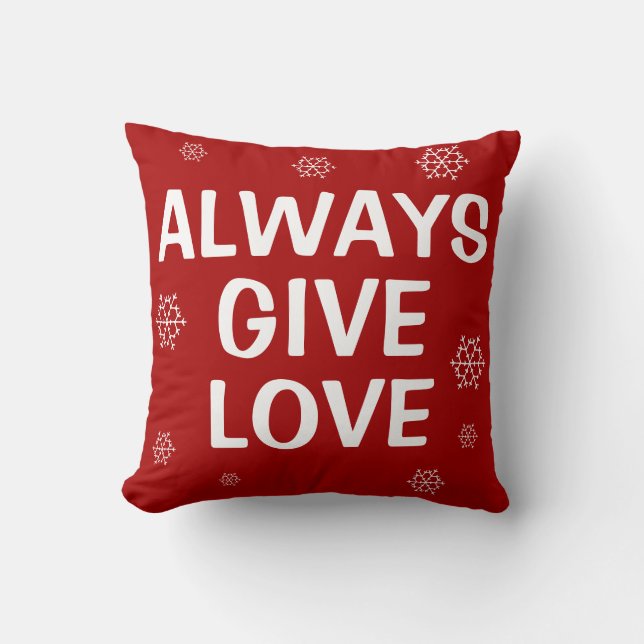 Coussin Toujours donner de l'amour Red Christmas Snowflake (Recto)