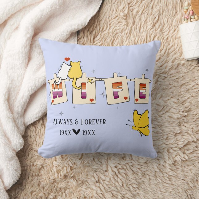 Coussin Toujours & Éternellement Drapeau Lesbien Coucher d (Couverture)