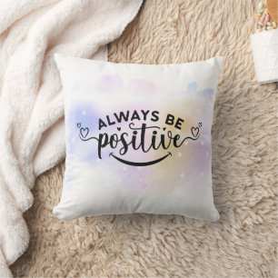 Coussin Toujours être positif violet jaune