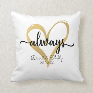 Coussin Toujours un coeur d'or Mariage personnalisé