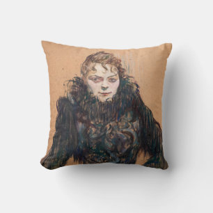 Coussin Toulouse-Lautrec - Femme au boa noir