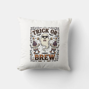 Coussin Tour de potion d'Halloween ou Brasserie Vintage Gr