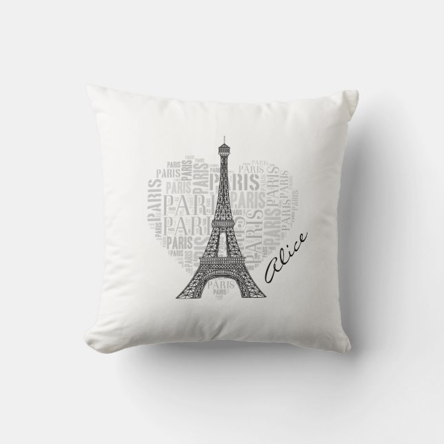 Coussin Tour Eiffel adorable de Paris | d'amour (Recto)