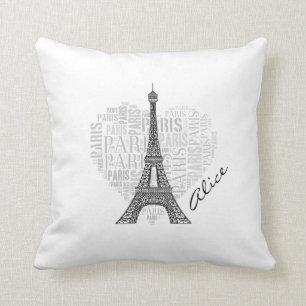 Coussin Tour Eiffel adorable de Paris d'amour