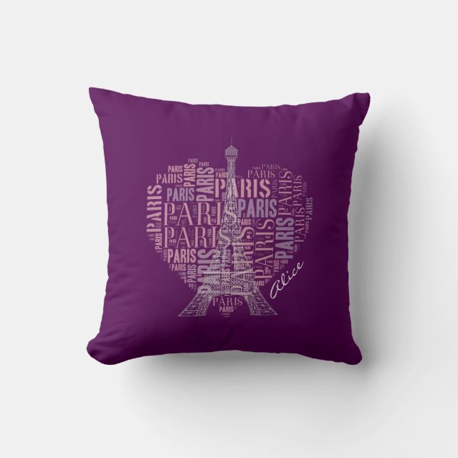 Coussin Tour Eiffel adorable de Paris | d'amour (Recto)
