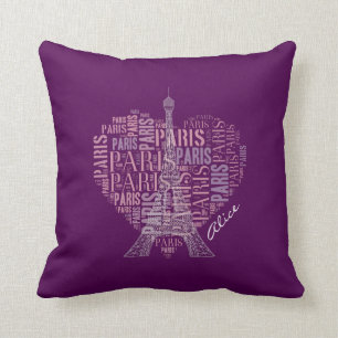 Coussin Tour Eiffel adorable de Paris d'amour