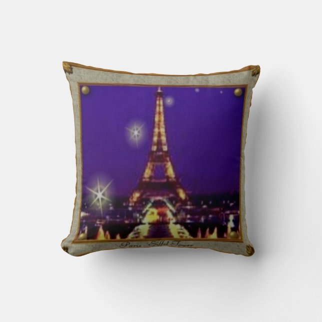 Coussin Tour Eiffel encadrée (Recto)