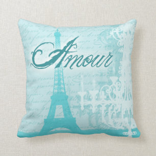 Coussin Tour Eiffel française Amour