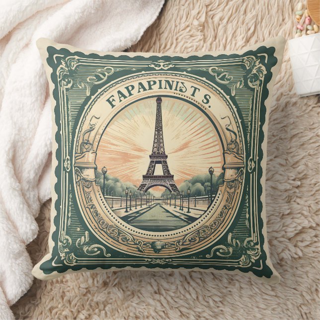 Coussin Tour Eiffel France Paris France Vert (Couverture)