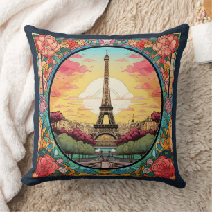 Coussin Tour Eiffel Paris Paris Floral