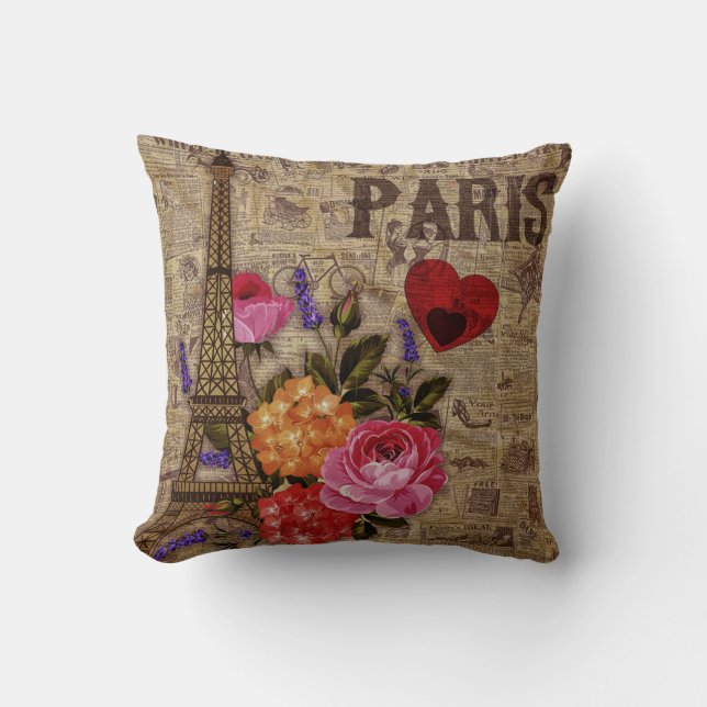 Coussin Tour Eiffel Vintage (Recto)