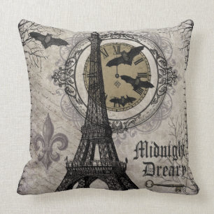 Coussin Tour Eiffel vintage moderne de Halloween de