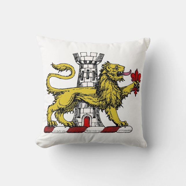 Coussin Tour Lion Fleur de Lis Crest Emblem C (Recto)