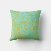 Coussin Tourbillon Abstrait Bleu Vert Turquoise Or Paillet (Verso)