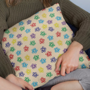Coussin Tourbillon abstrait motif circulaire simple coloré