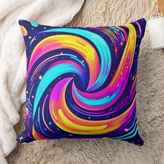Coussin Tourbillon Cosmique Coloré (Couverture)