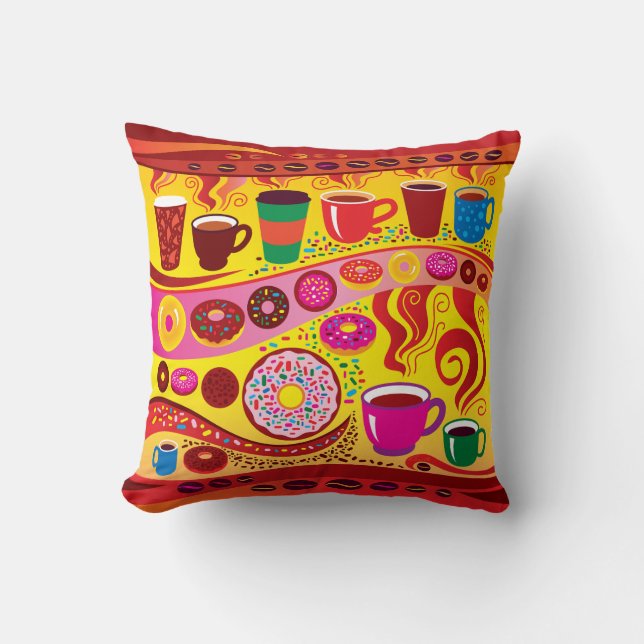 Coussin Tourbillon de café et montée de sucre (Recto)