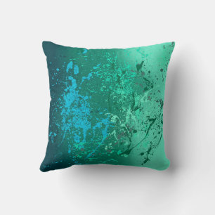 Coussin Tourbillon de menthe Art abstrait à éclaboussures
