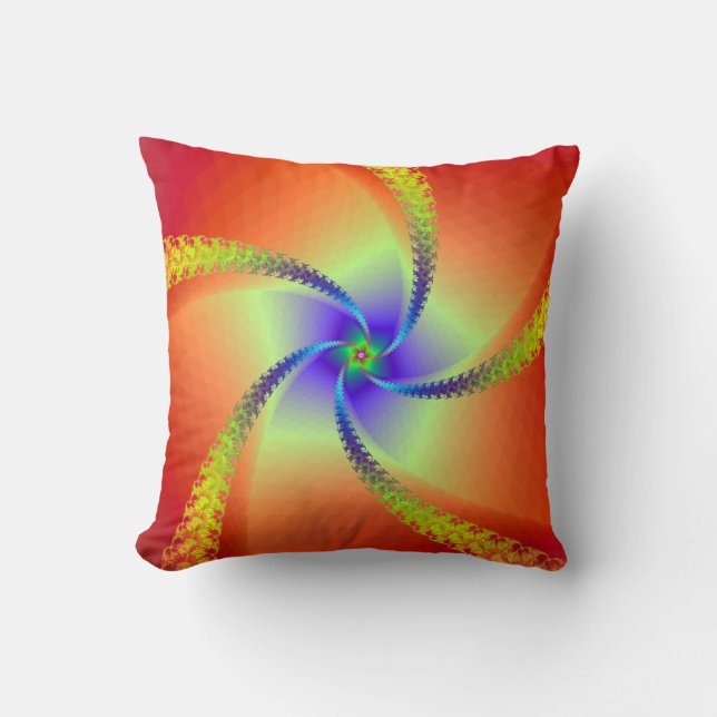 Coussin Tourbillon en rouge et jaune (Recto)