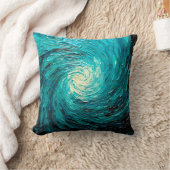 Coussin Tourbillon océan turquoise Abstrait (Couverture)