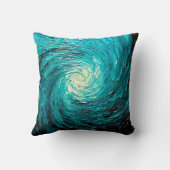 Coussin Tourbillon océan turquoise Abstrait (Verso)