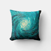 Coussin Tourbillon océan turquoise Abstrait (Recto)