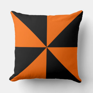 Coussin Tourbillon orange et noir