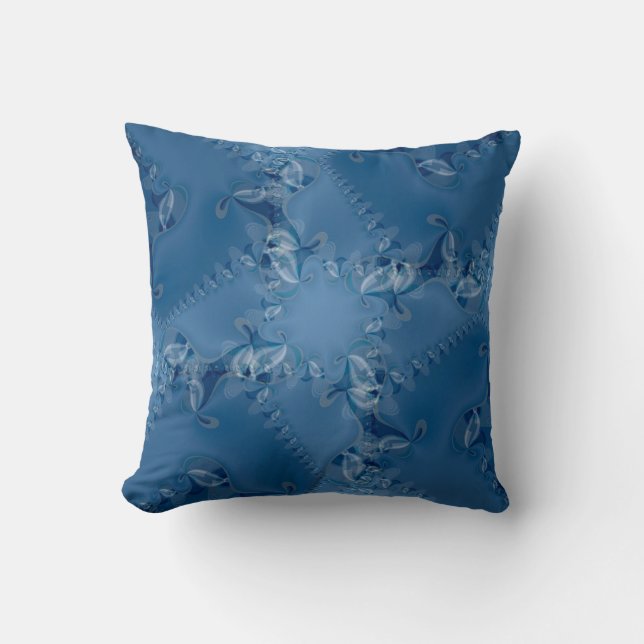 Coussin Tourbillons Abstraits Bleu Dream Lacy (Recto)