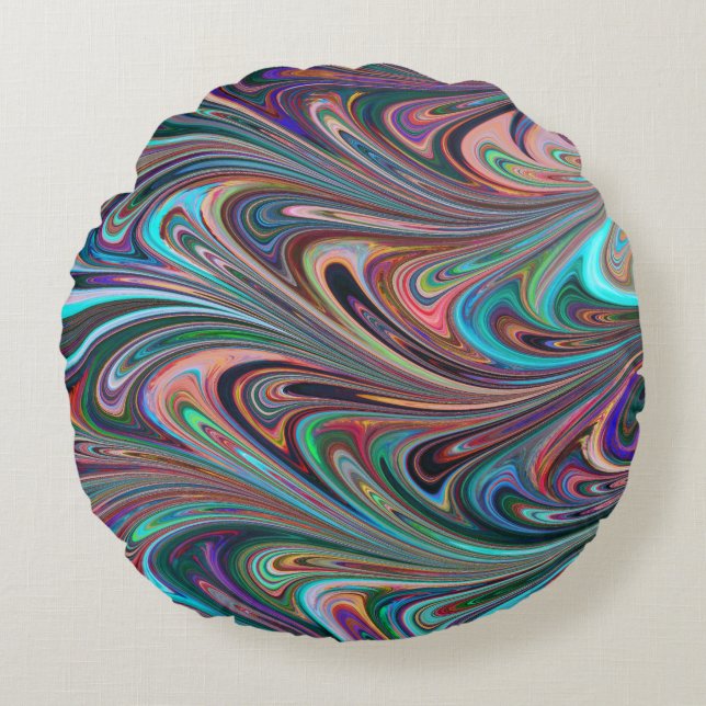 coussin tourbillons arc-en-ciel (Devant)