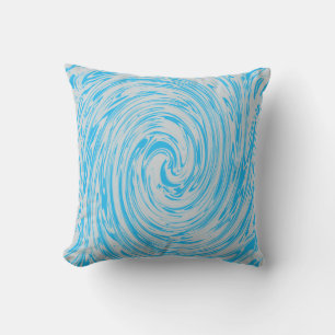 Coussin Tourbillons Gris Bleu Abstrait Motif Personnalisé