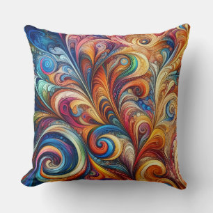 Coussin Tourbillons multicolores