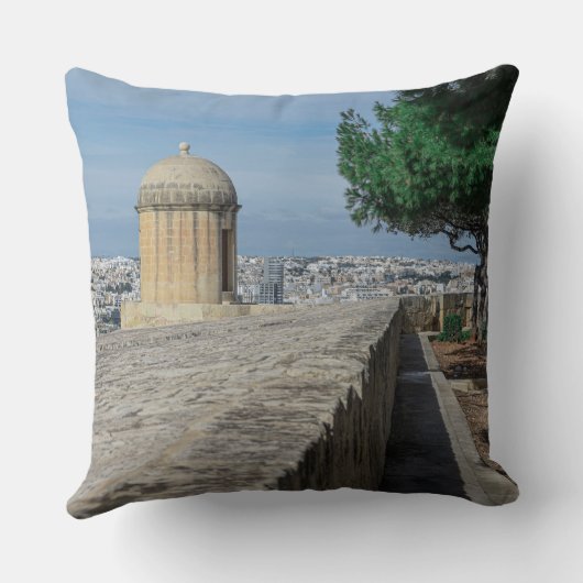 Coussin Tourelle de canon sur les murs de la vieille ville (Verso)