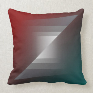 Coussin Tournée de gris sur la bordeaux turquoise