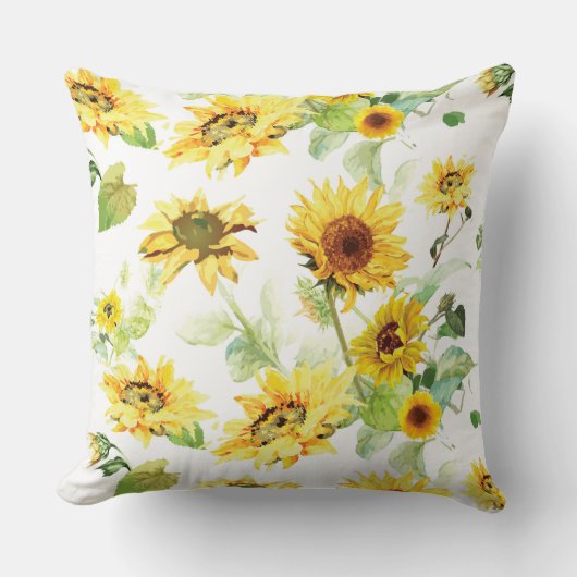 Coussin Tournesol aquarelle (Recto)