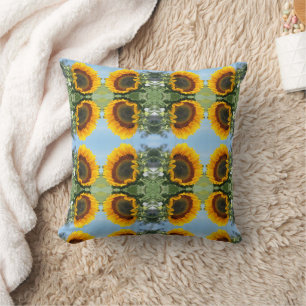 Coussin Tournesol Au Soleil Fleur Abstraite Art