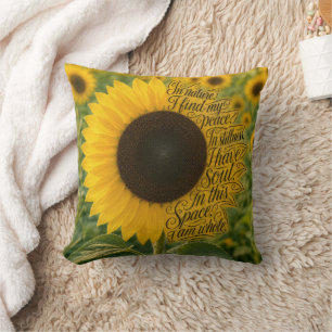 Coussin Tournesol avec citation inspirante