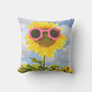 Coussin Tournesol avec lunettes de soleil
